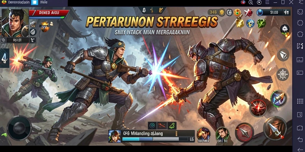 Tampilan gameplay yang menegangkan dan penuh strategi di 3446.