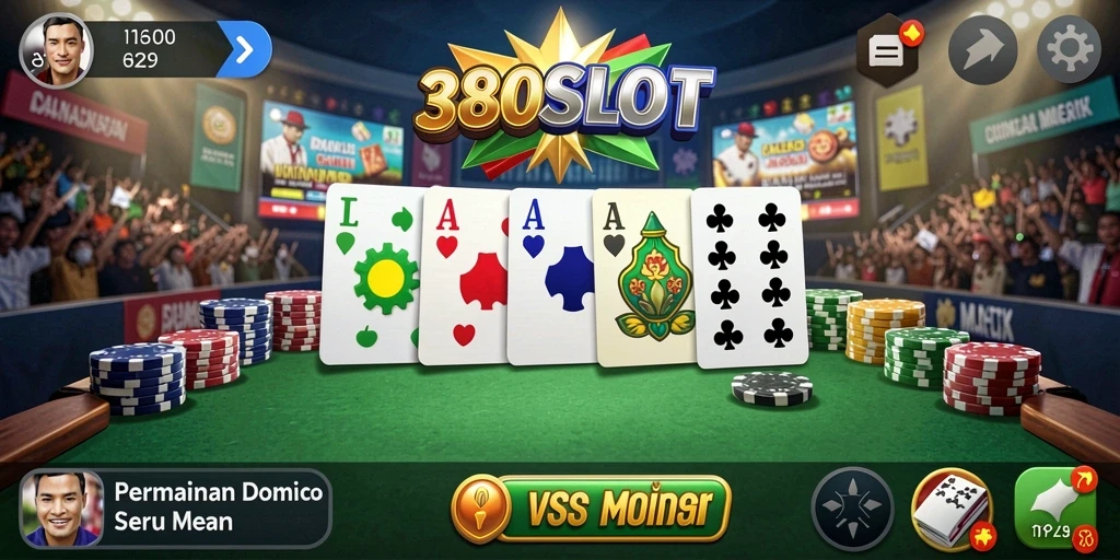Tampilan gameplay seru dalam 380SLOT yang memperlihatkan keseruan domino.