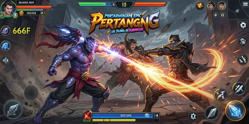 Screenshot utama 666F menampilkan aksi intens dalam pertarungan.