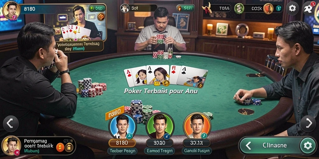 Gameplay seru dalam aplikasi Poker 8180 yang menarik.