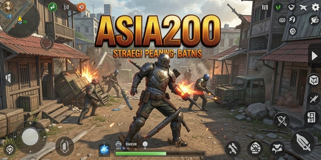 Screenshot gameplay ASIA200 yang menampilkan strategi pertempuran yang mendalam.