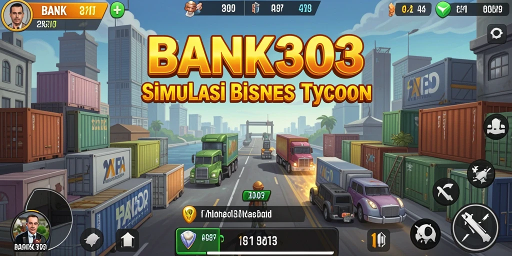 Tampilan gameplay BANK303 yang menampilkan pengelolaan bank yang intens.