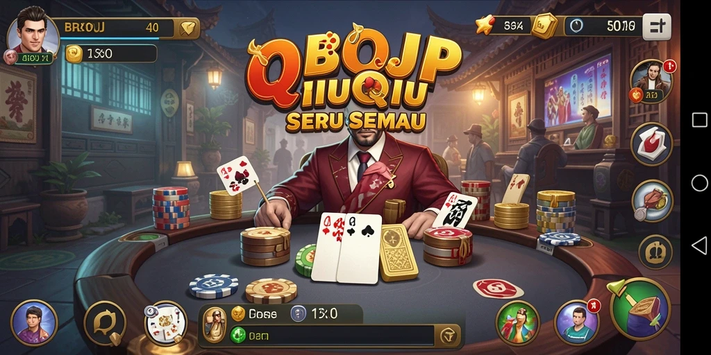Screenshot BROJP menunjukkan momen seru dalam permainan QiuQiu.