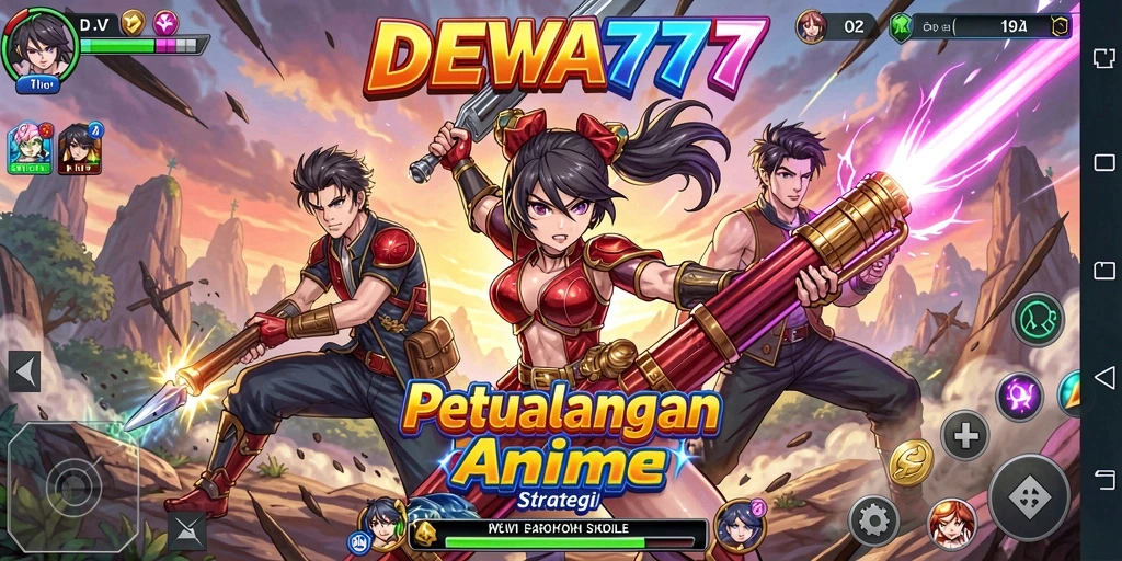 Screenshot menampilkan pertarungan epik karakter Anime.