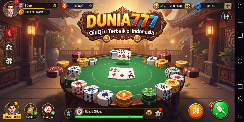 Tampilan gameplay menarik dari DUNIA777 saat bermain QiuQiu.