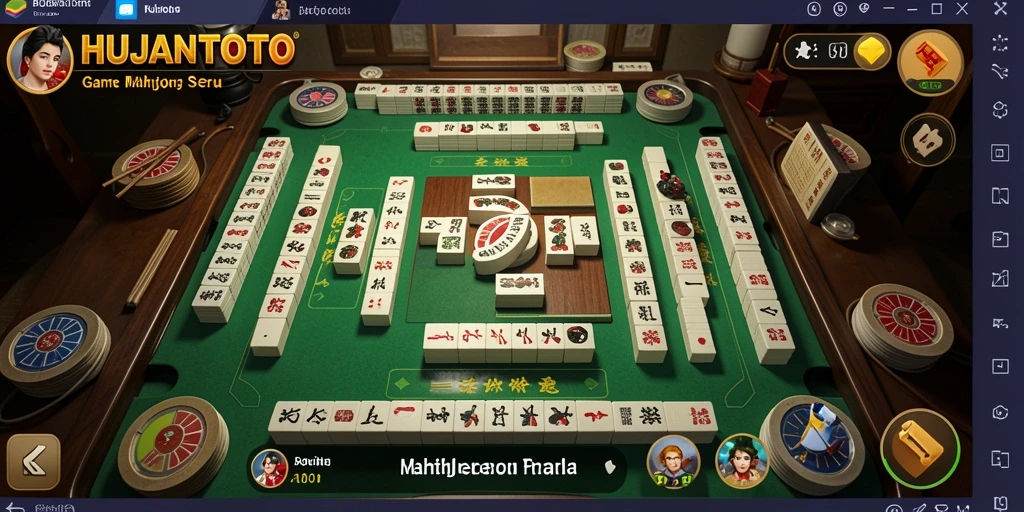 Gameplay menantang dan seru dalam HUJANTOTO dengan desain Mahjong yang menarik.