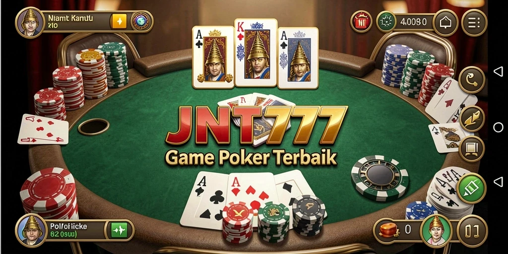Screenshot JNT777 menampilkan suasana penuh aksi saat bermain Poker.