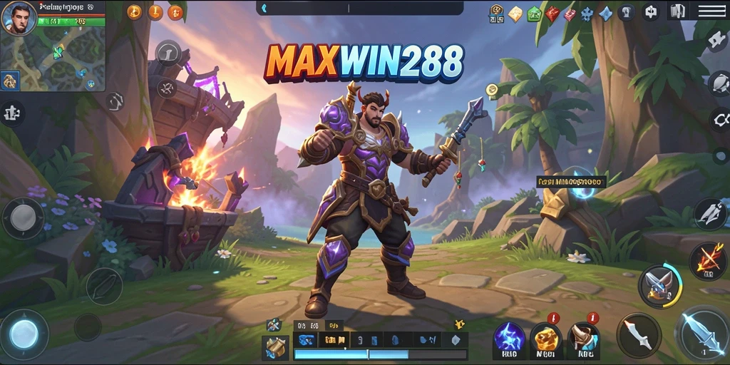 Tampilan gameplay MAXWIN288 dengan aksi petualangan MMORPG yang intens.