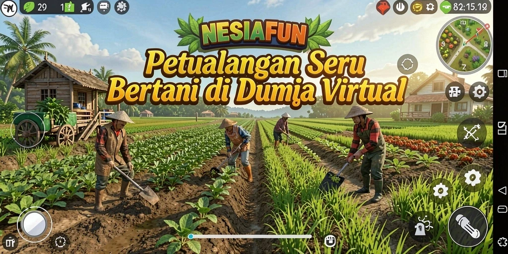 Tampilan gameplay yang menarik dari NESIAFUN saat bertani.