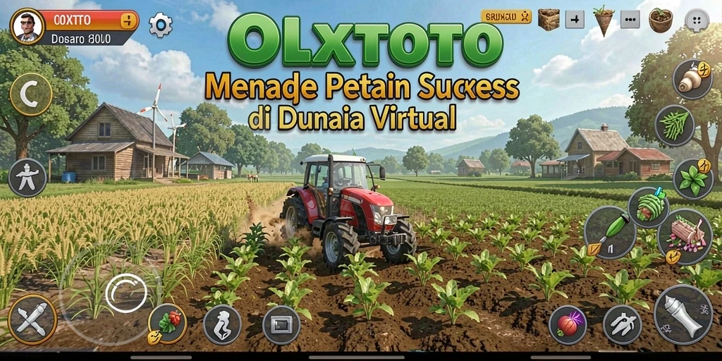 Screenshot gameplay OLXTOTO yang menunjukkan aktivitas bertani yang seru.