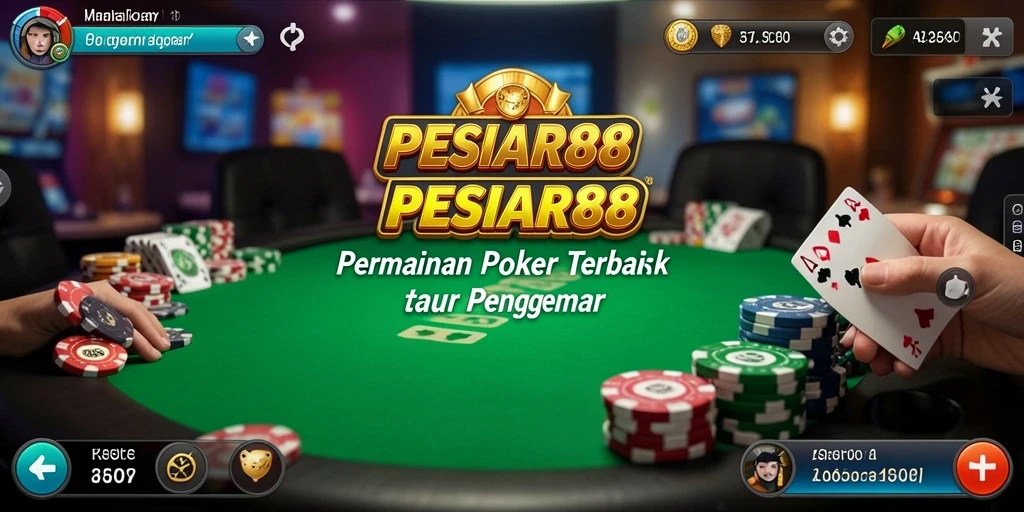 Tampilan gameplay PESIAR88 dengan suasana poker yang seru.