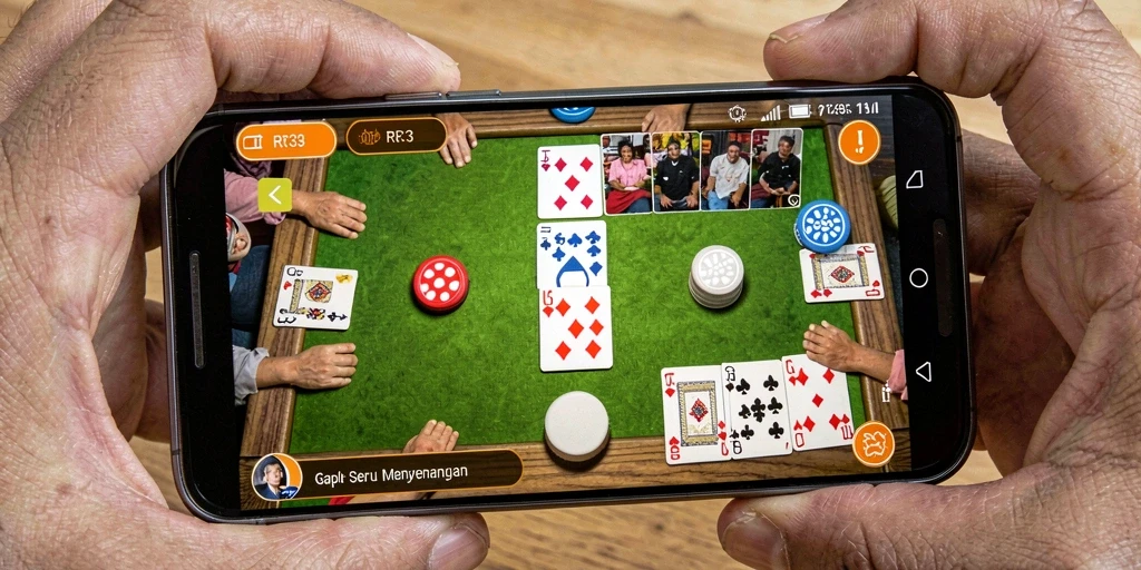 Tampilan screenshot utama RR33 menampilkan gameplay Gaple yang seru.