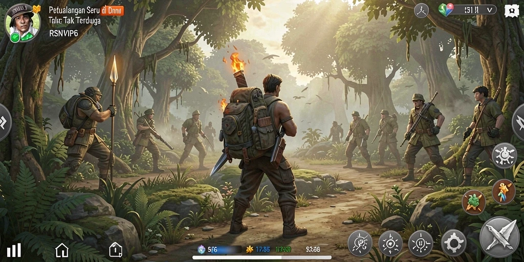Screenshot gameplay RSNVIP6 menampilkan aksi petualangan yang mendebarkan.