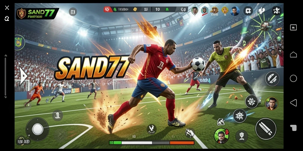 Tampilan gameplay SAND77 yang menarik dan penuh aksi olahraga.
