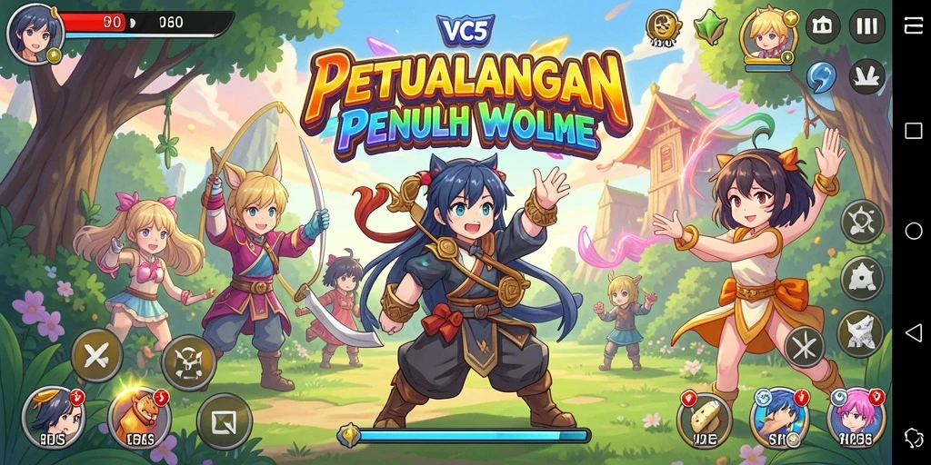 Tangkapan layar menunjukkan gameplay menarik dari VC5 di dunia Anime.