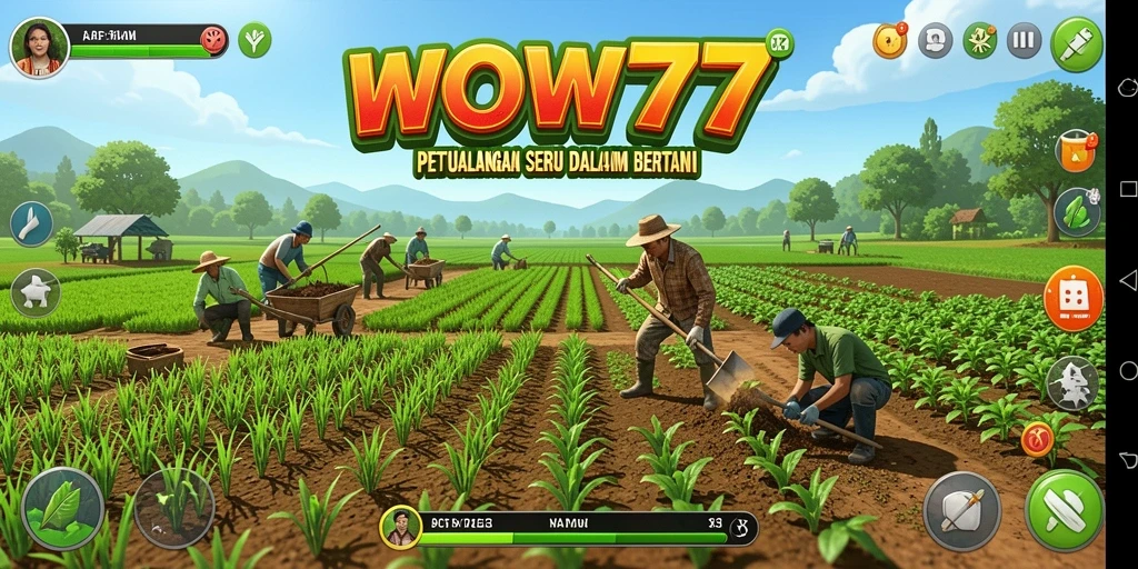 Tampilan UI WOW77 yang menarik dan gameplay seru dalam bertani.